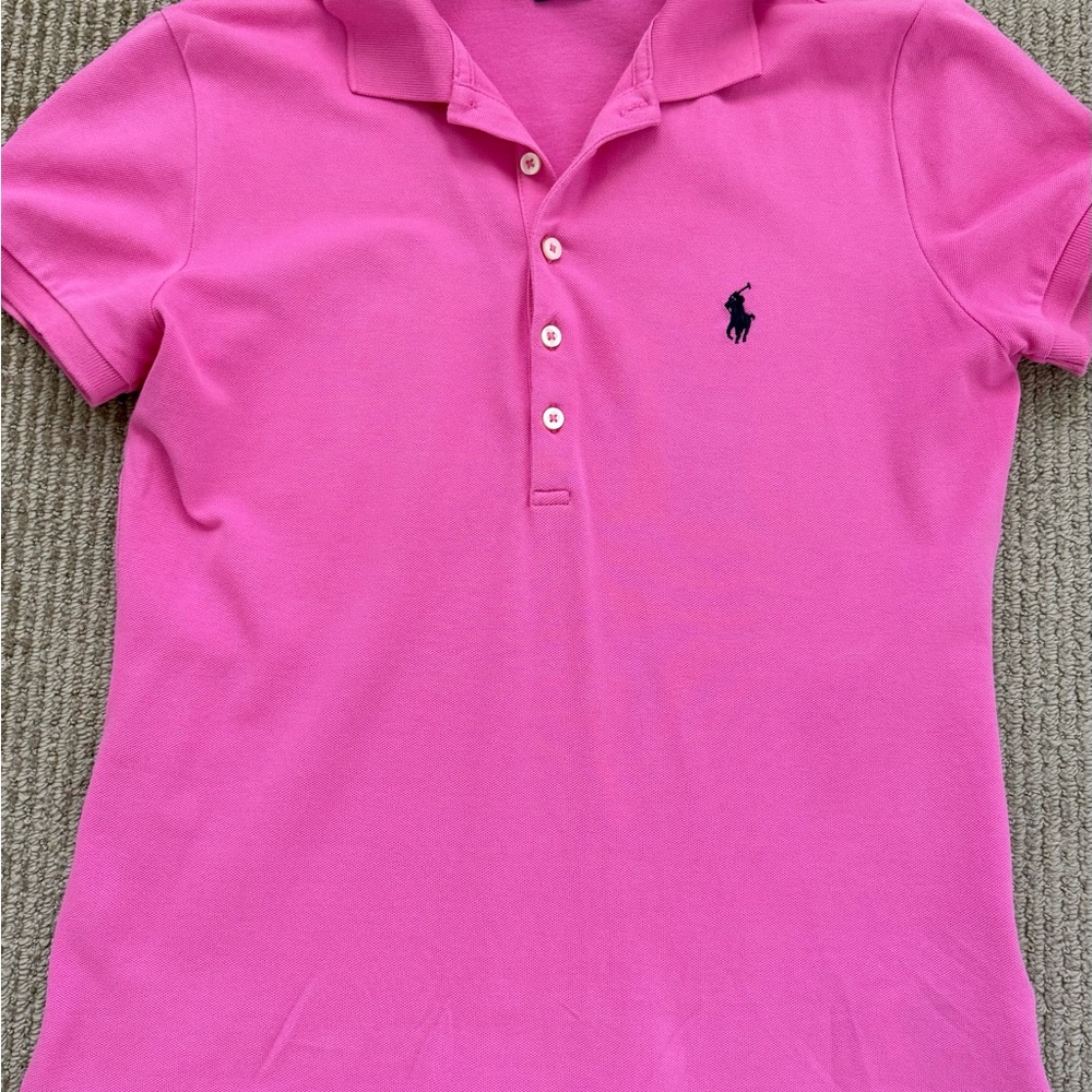 Ralph Lauren Women's Short Sleeve Polo in Bright Pink
